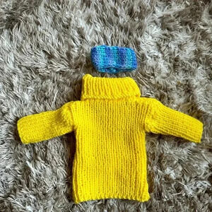 Doll sweater with headband handmade knitted